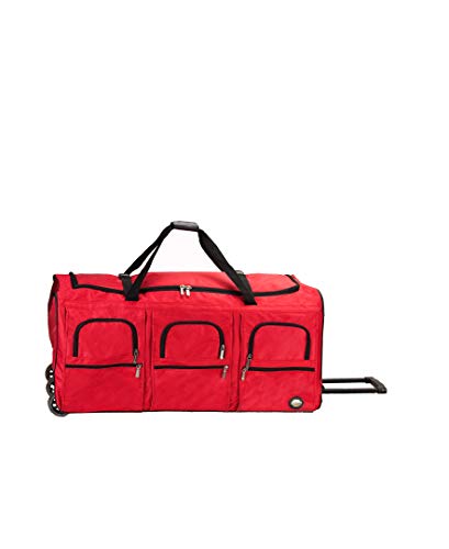 Spacious Red Rolling Duffel Bag - Rockland 36-Inch
