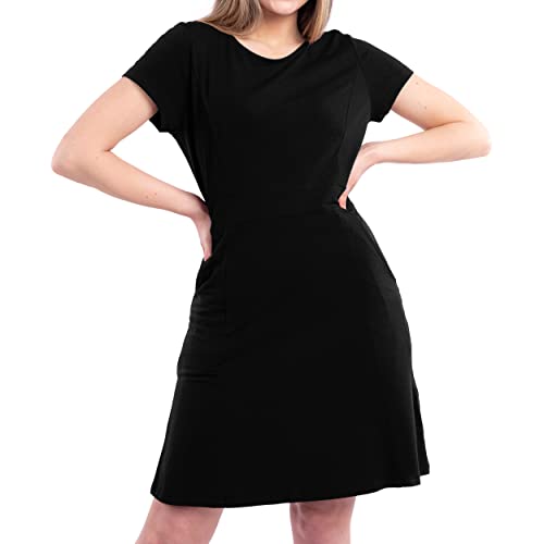 SCOTTeVEST Women's Daisy Dress - 8 Hidden Pockets - Breathable Moisture Wicking Casual Short A-Line