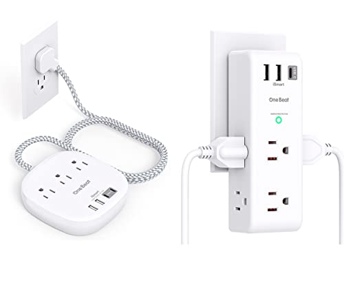 Flat Plug Power Strip with USB Ports