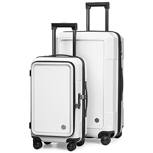 Coolife 2 Piece Luggage Set Carry On Spinner Suitcase Set