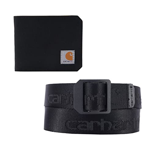Carhartt Men's Bifold and Passcase Wallet & Belt Gift Set