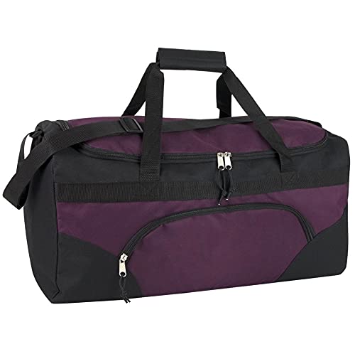 Purple Duffle Bag for Women and Men - Large Travel Bag with Shoulder Strap and Multiple Sections