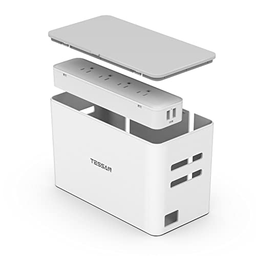 TESSAN Power Strip with Cable Management Box
