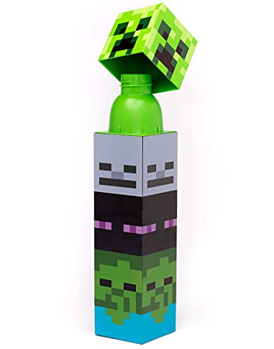Minecraft Water Bottle - Kids Mobs Torch Sports Travel Mug