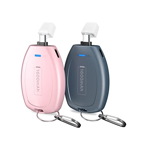 (2-Pack) USB C Keychain Portable Charger