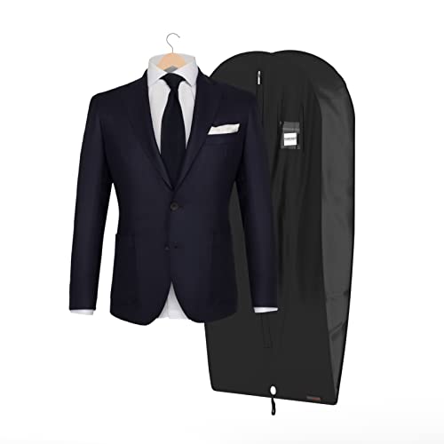Black Nylon Gusseted Garment Bags for Hanging Clothes