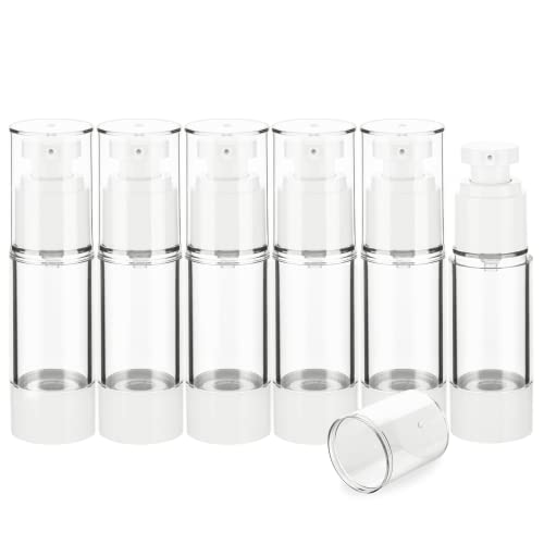 Clear Airless Pump Bottles, Travel Size Lotion Dispenser(6 Pack)