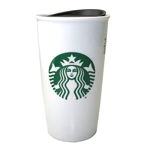 Starbucks Classic White and Green Coffee Traveler Tumbler