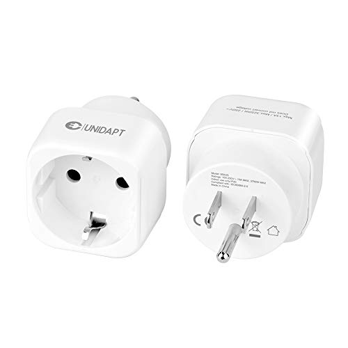 [2-Pack] Europe to US Plug Adapter by Unidapt