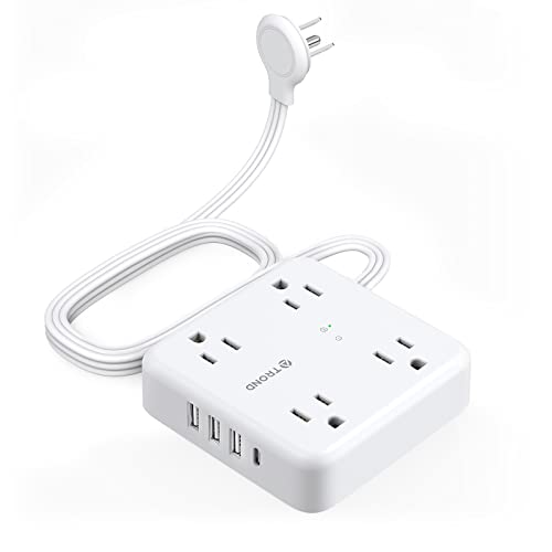 TROND Flat Plug Power Strip USB