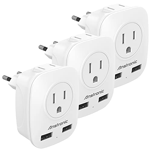 [3-Pack] European Travel Plug Adapter