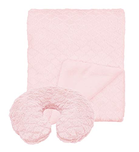 Everyday Kids Pink Baby Blanket with Neck Pillow