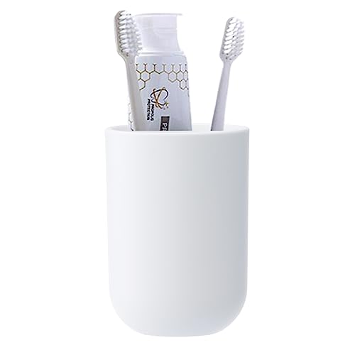 UVIVIU Plastic Toothbrush Holder Cup, 350ml (White)