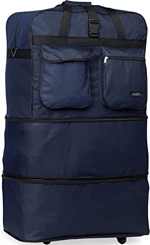 Expandable Rolling Wheeled Duffle Bag (40 inch, Navy)