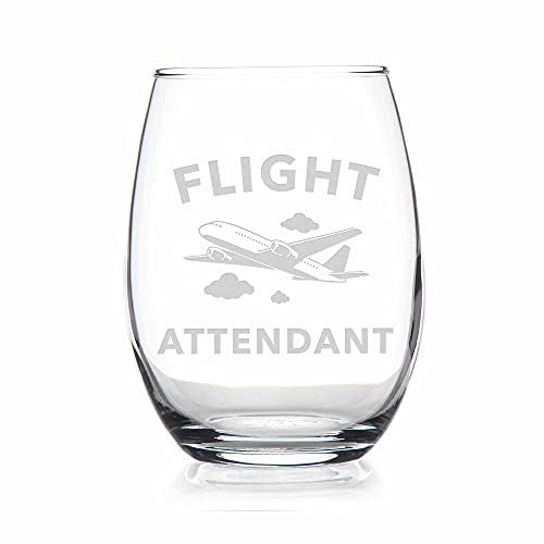 Flight Attendant Plane Stemless Wine Glass