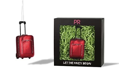 Party Rock Red Suitcase Glass Ornament