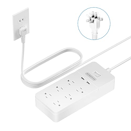 2 Prong Power Strip with 10ft Extension Cord
