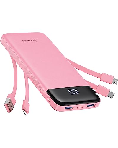 Portable Charger with Built-in Cables