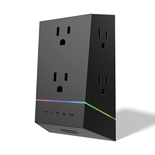 6-Outlet Surge Protector with LED Light Strip - Titan 57365