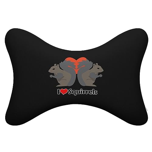 I Love Squirrel Car Neck Pillow