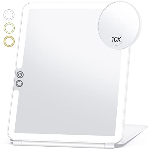 Large Travel Makeup Mirror with 10X Magnifying Mirror