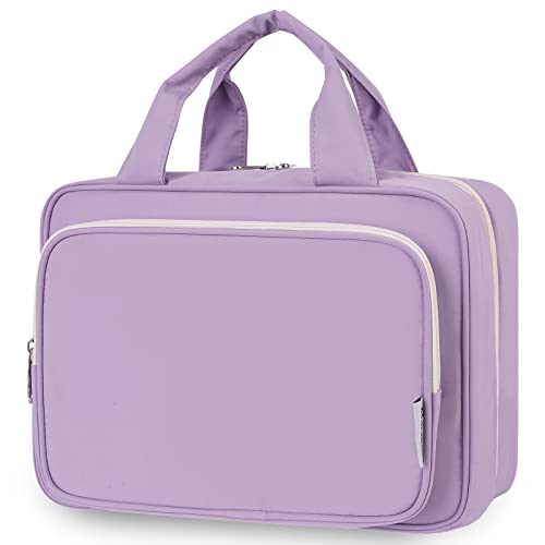 Large Hanging Makeup Bag Organizer Toiletries Bag for Full Size Essentials - Purple (Large)