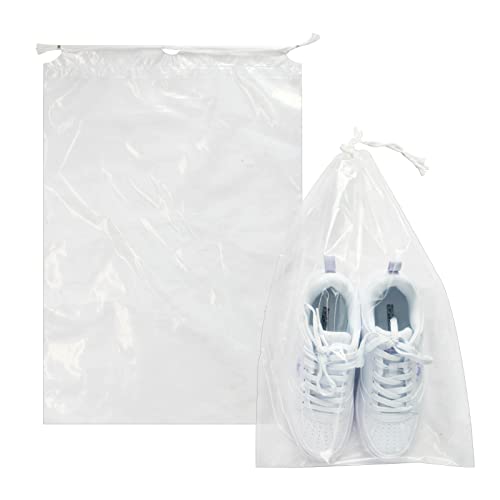 Belinlen 100 Pack Plastic Drawstring Bags for Travel