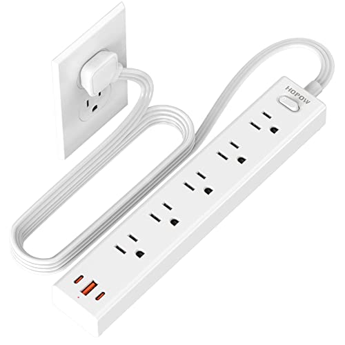 HOPOW Flat Plug Power Strip