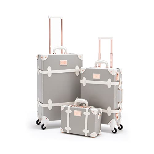 Vintage Luggage Set with Spinner Wheels