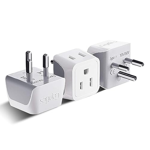 Compact Thailand Travel Adapter with Dual USA Input - 3 Pack