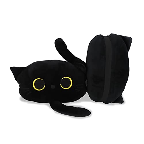 EVOLVEOVER Black Cat Car Headrest Pillow