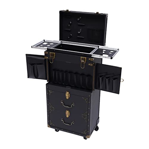 Rolling Cosmetic Case with Lockable Makeup Trolley