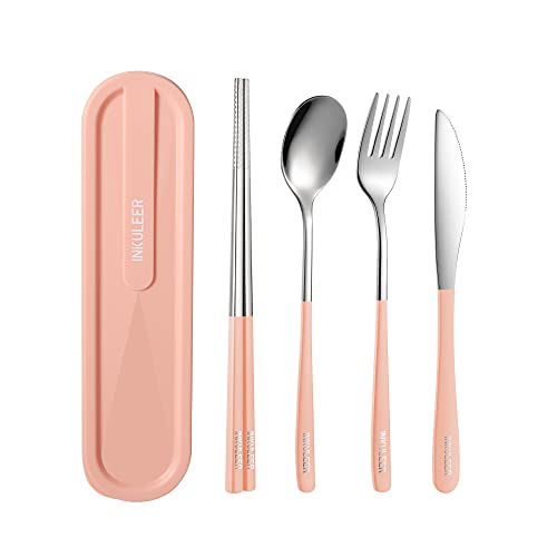 INKULEER Portable Stainless Steel Travel Cutlery Set