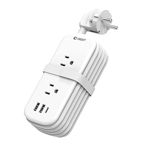 European Travel Plug Adapter with USB C