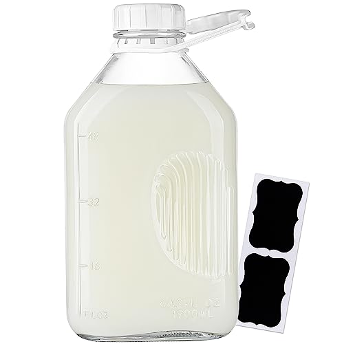 Reusable Glass Milk Bottle with Airtight Lid