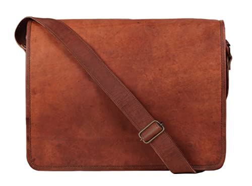 Vintage Leather Laptop Messenger Bag