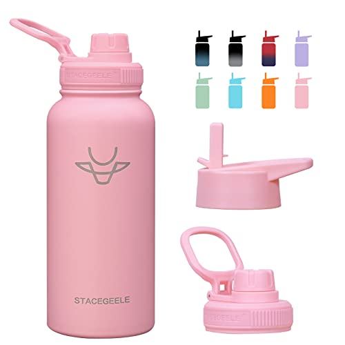 STACEGEELE 32oz Insulated Water Bottle with Straw
