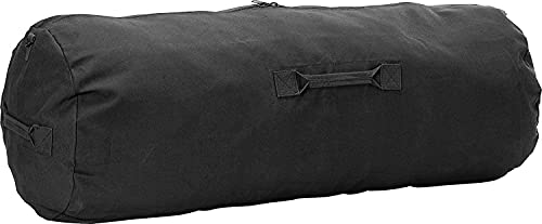 Heavy Duty Cotton Canvas Duffle Bag - Black, Jumbo