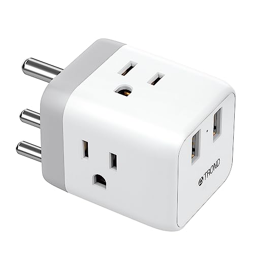 TROND India to US Plug Adapter with 2 USB Ports