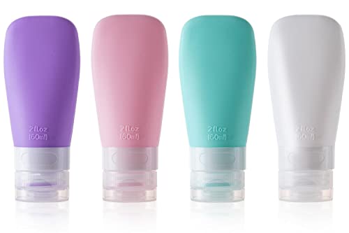 Leak Proof Travel Bottles, TSA Approved Silicone Squeezable Travel Shampoo Bottles