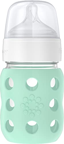 Lifefactory Glass Baby Bottle with Silicone Sleeve - Mint
