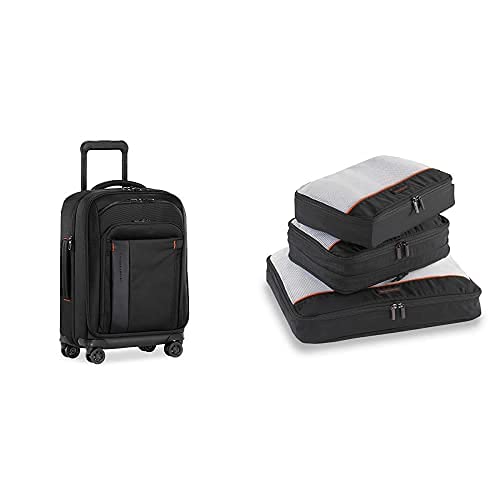 Briggs & Riley ZDX Expandable Spinner & 3 Pack Zippered Packing Cubes for Travel