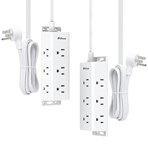 10FT Power Strip with Wall Mounting Holes - Surge Protection for Home Office