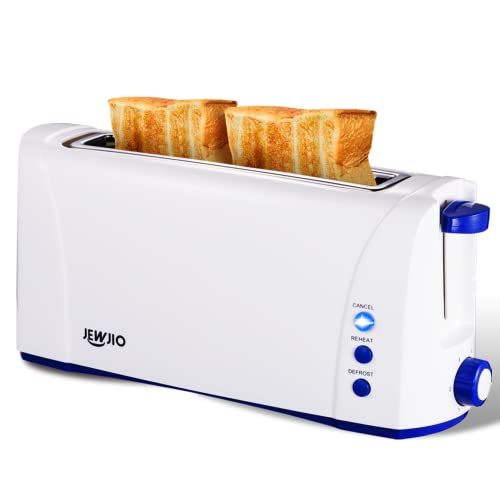 JEWJIO Long Slot White Toaster 2 Slice