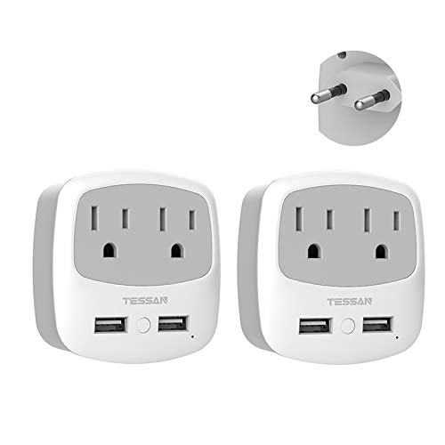 TESSAN European Travel Plug Adapter 2 Pack