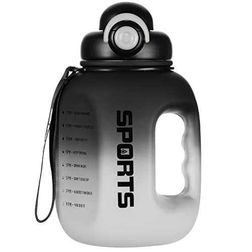 Doseno 54 OZ Gym Water Bottle with Time Marker and Handle