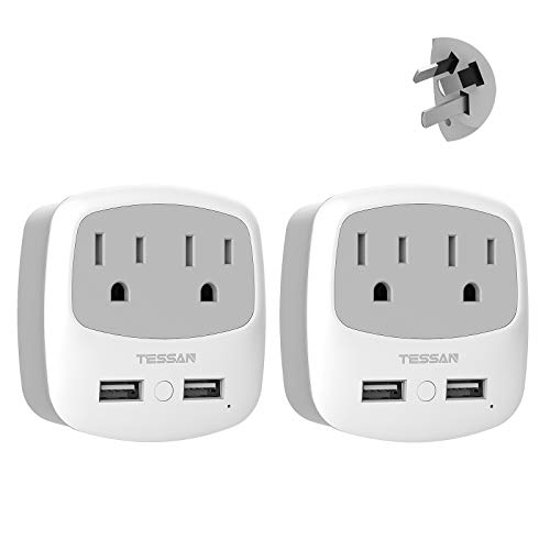 TESSAN Power Plug Adapter with 2 USB Ports