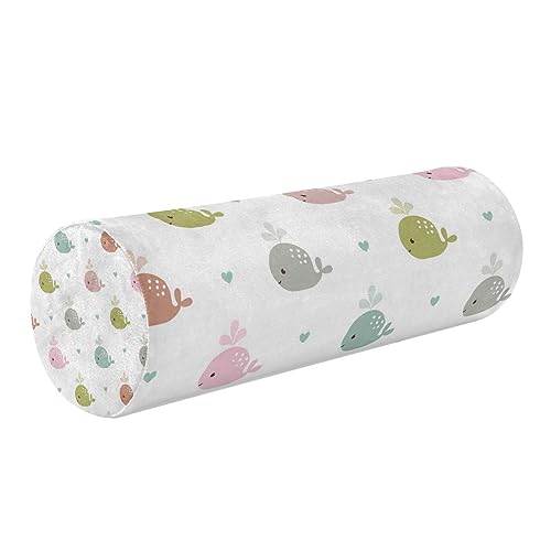 Cute Whale Cylinder Round Pillow for Neck Pain Relief