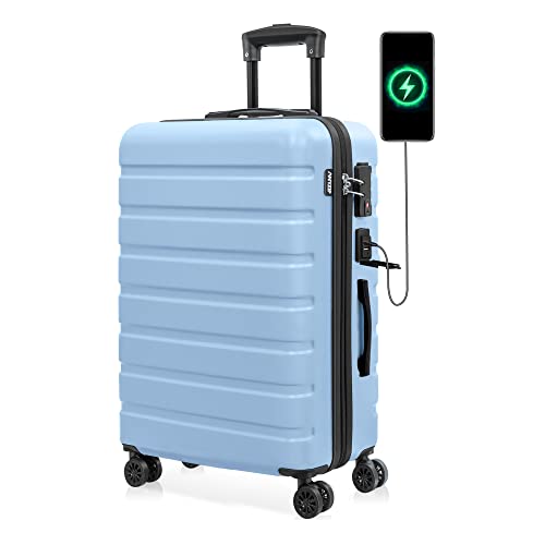 AnyZip Suitcase Hardside PC ABS Luggage with USB