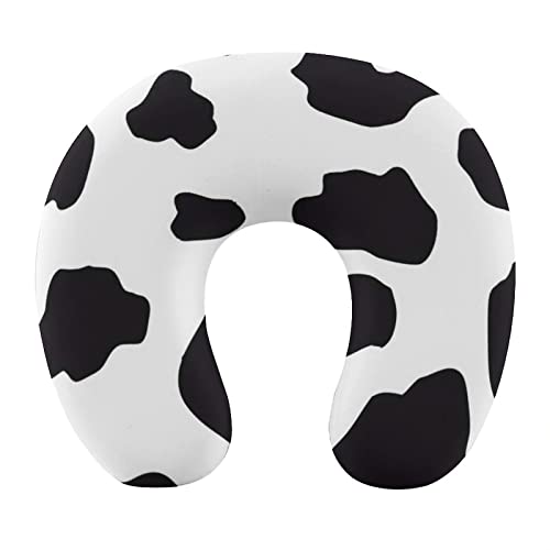 Black White Milk Cow Print Travel Pillow